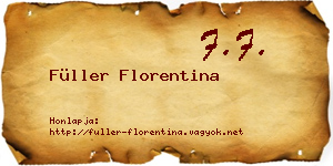 Füller Florentina névjegykártya
